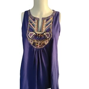 RXB Sleeveless Tee Shirt with Embellishments Size L